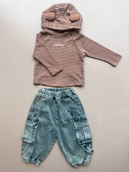 Bluish Denim Cargo Jeans