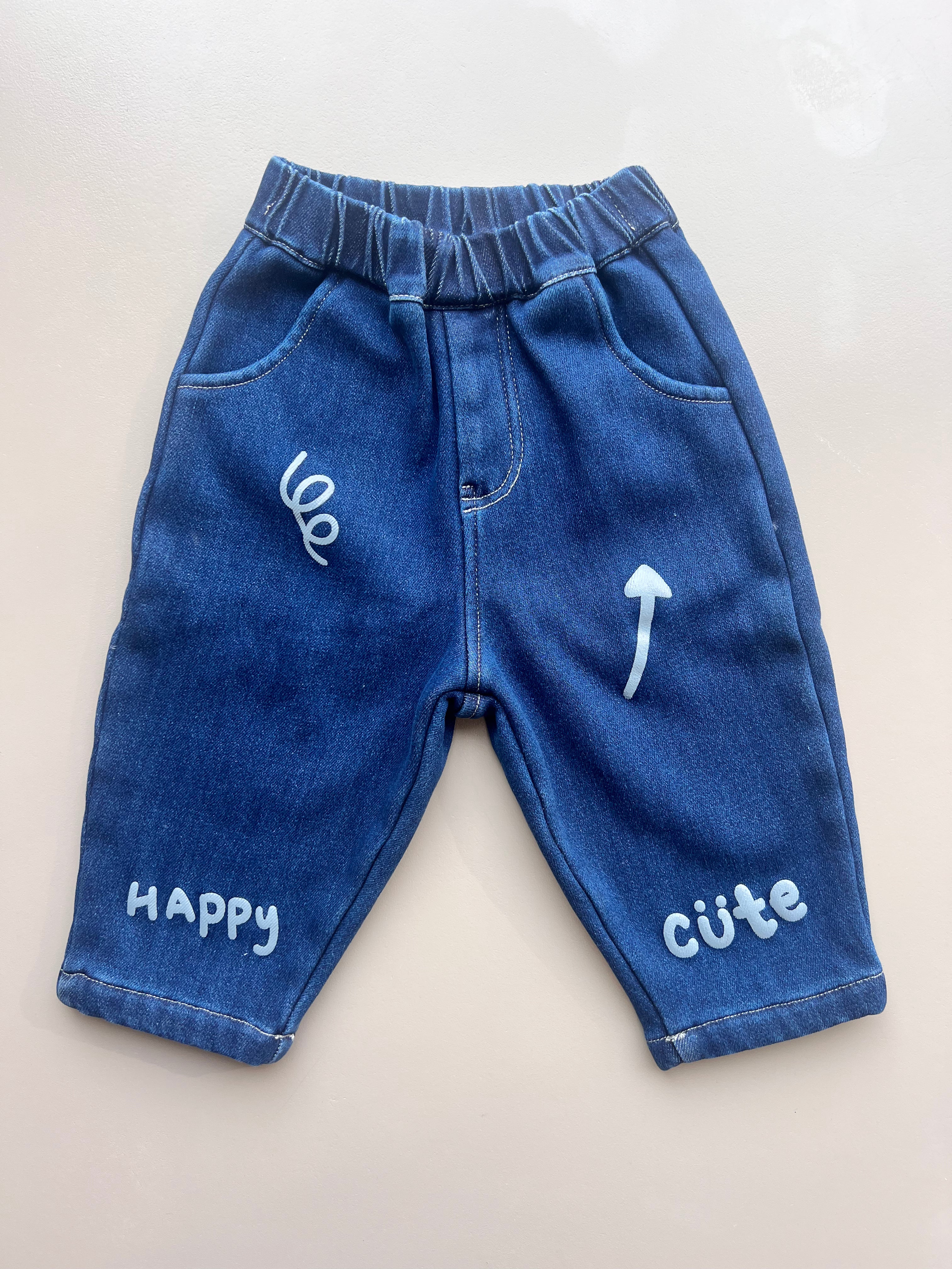 Dark Blue Denim Fur Inside