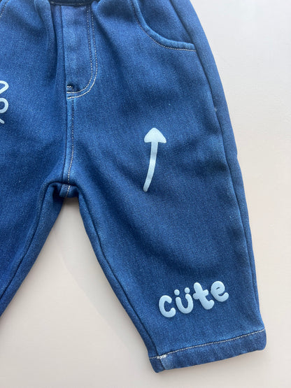 Dark Blue Denim Fur Inside