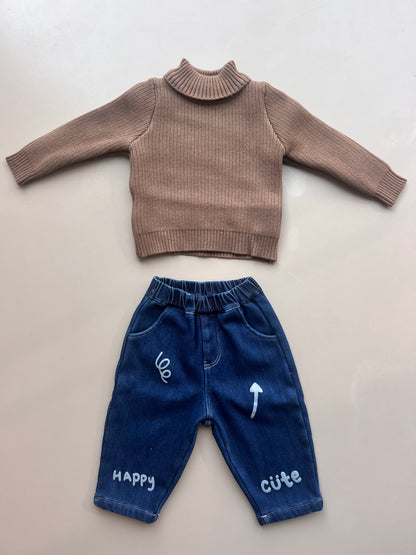 Dark Blue Denim Fur Inside