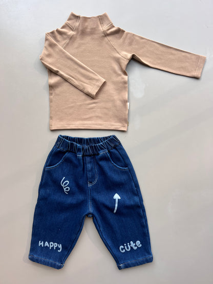 Dark Blue Denim Fur Inside