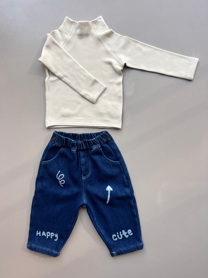 Dark Blue Denim Fur Inside