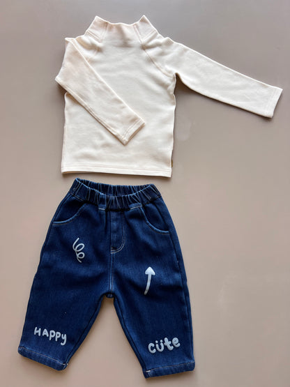 Dark Blue Denim Fur Inside