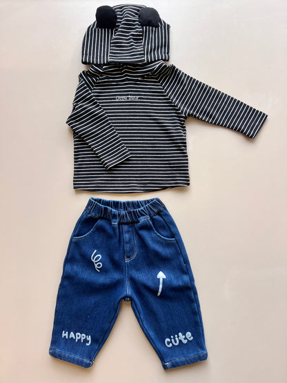 Dark Blue Denim Fur Inside