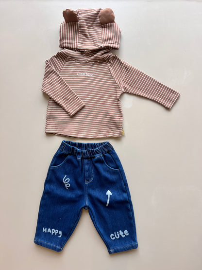 Dark Blue Denim Fur Inside