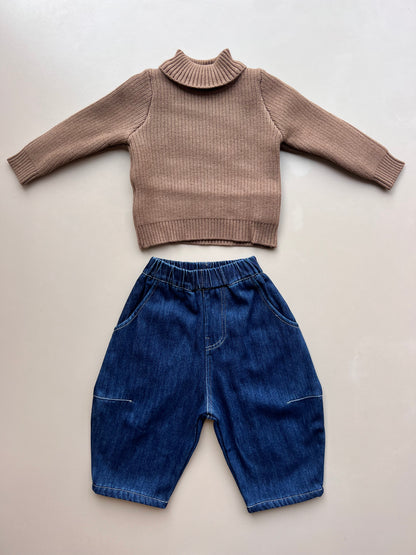 Dark Blue Denim Jeans Fur Inside