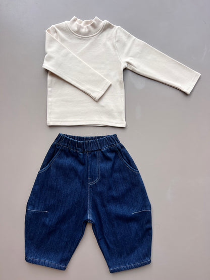 Dark Blue Denim Jeans Fur Inside