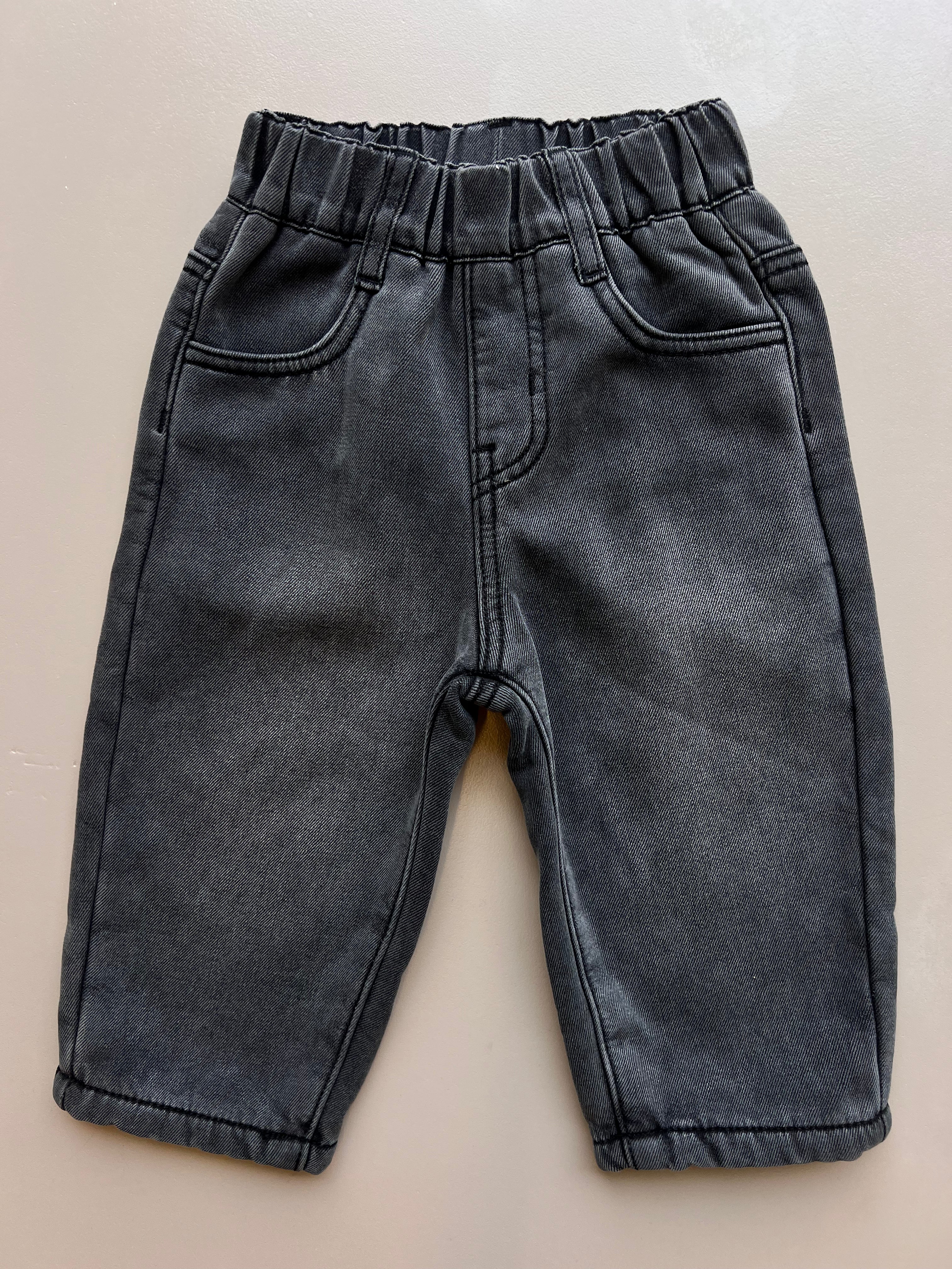 Gray Denim Jeans Fur Inside