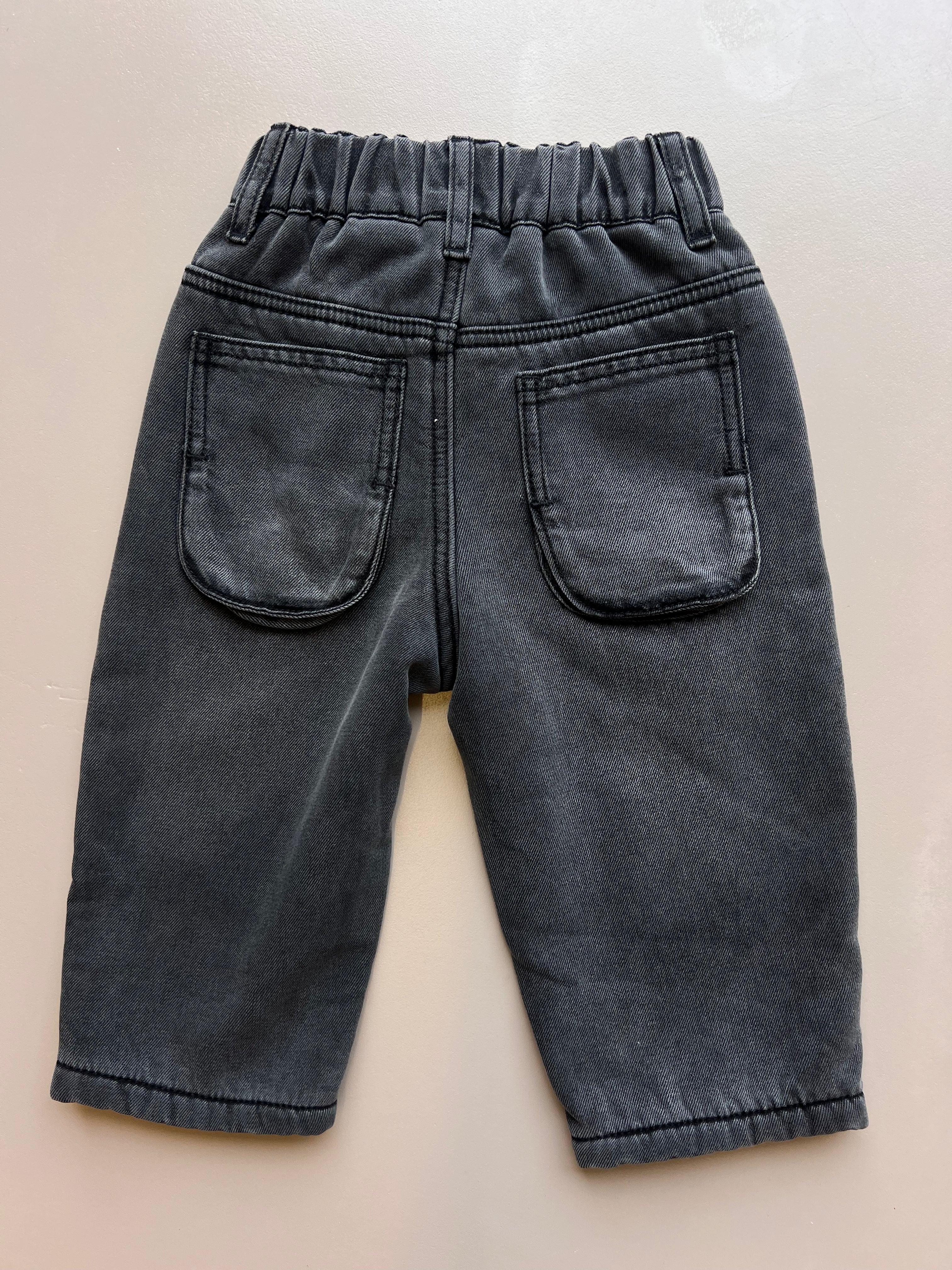 Gray Denim Jeans Fur Inside