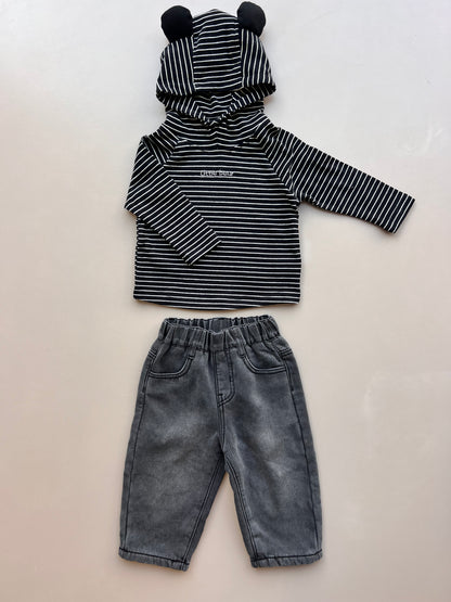 Gray Denim Jeans Fur Inside