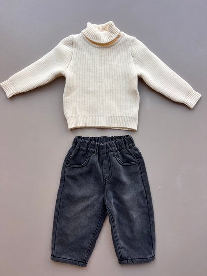 Gray Denim Jeans Fur Inside