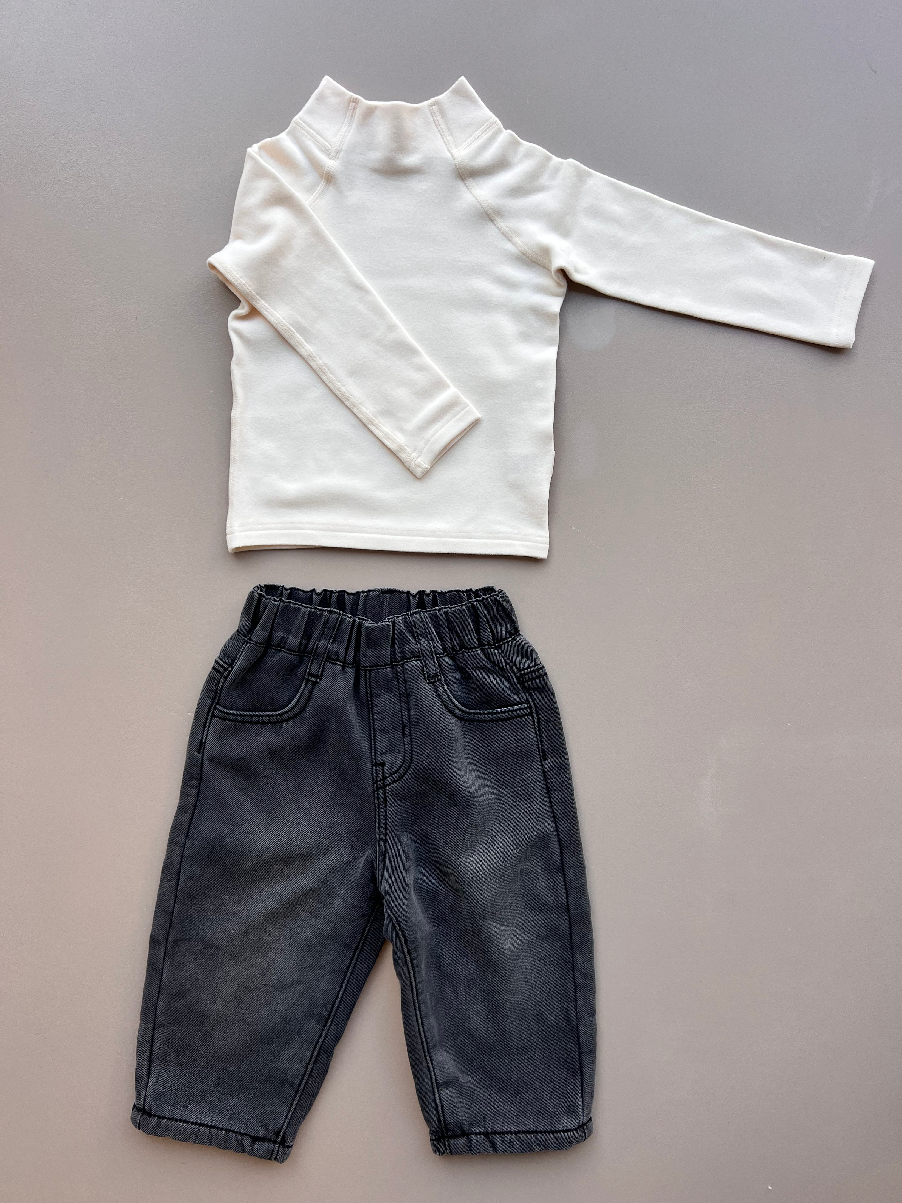 Gray Denim Jeans Fur Inside