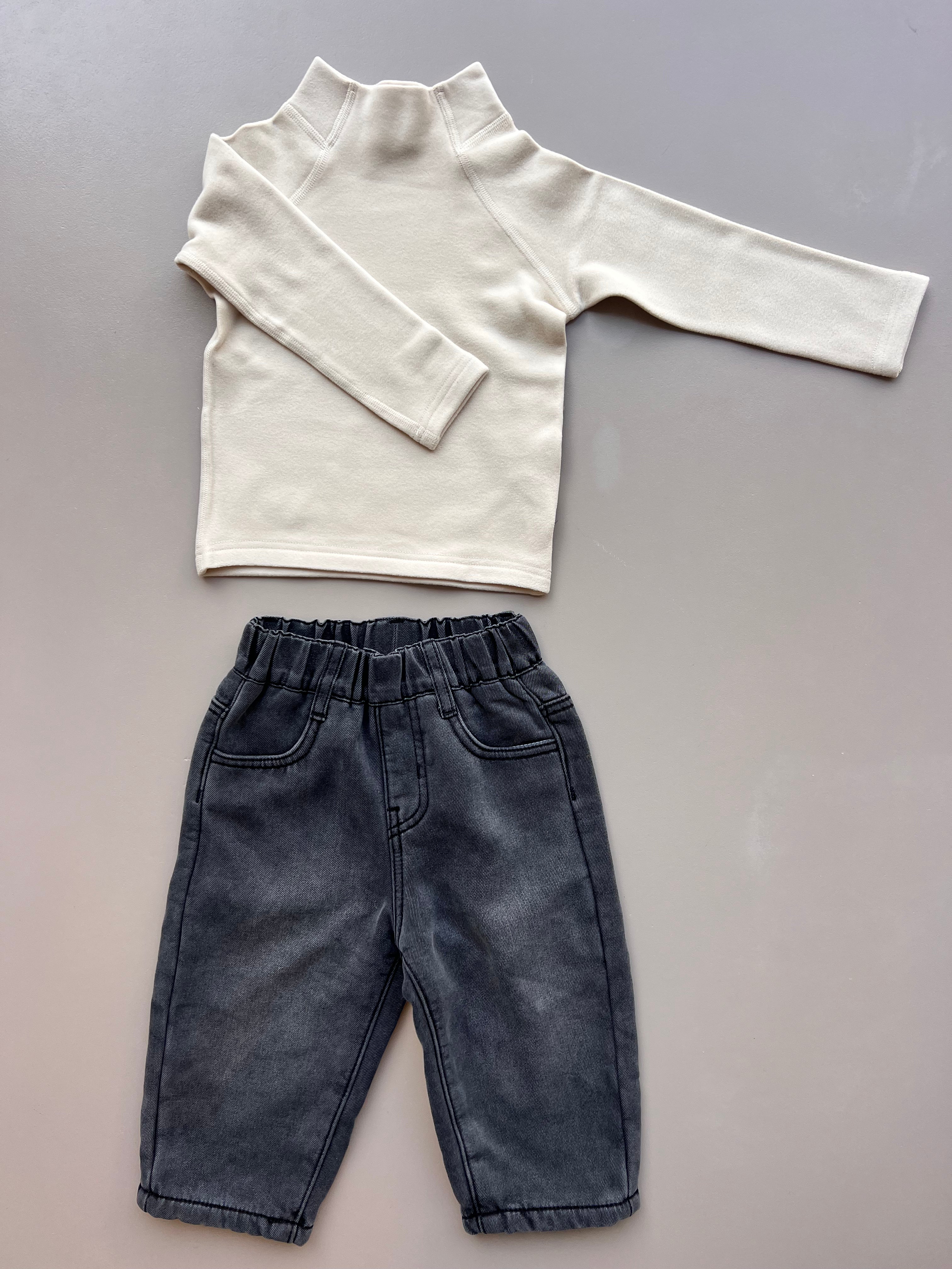 Gray Denim Jeans Fur Inside