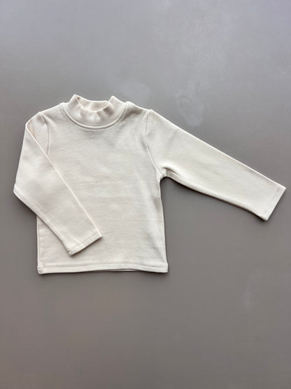 Beige Turtle Neck Cotton Sweater