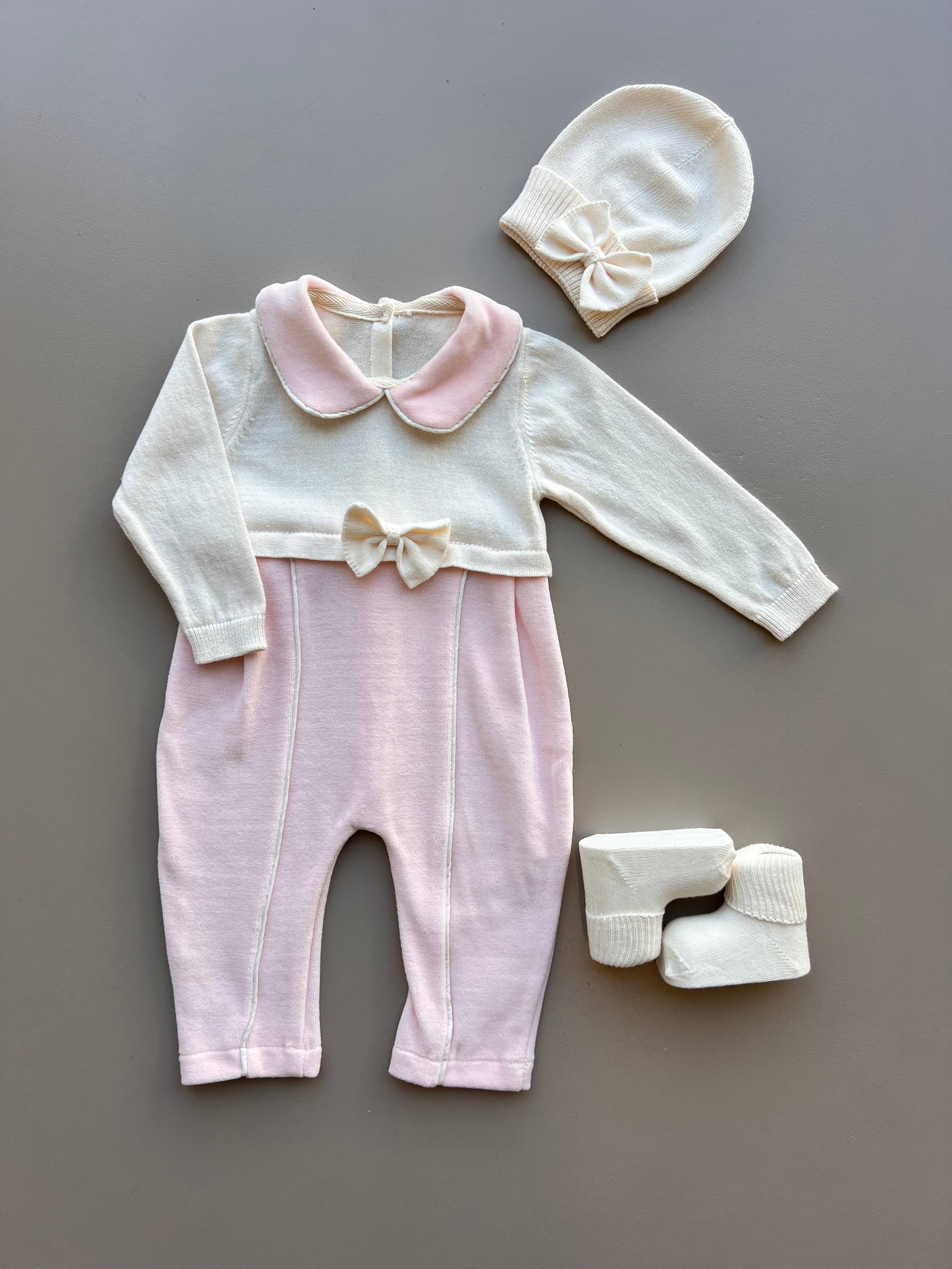 Pink Velvet Overall Hospital Set 3 Pcs