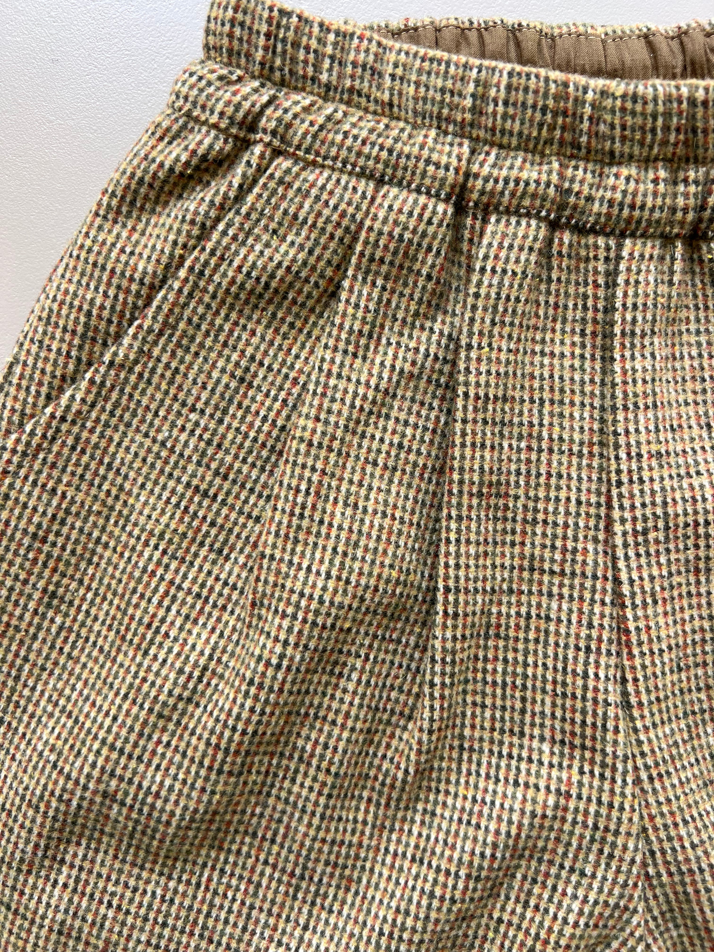 Green & Brown Skirt with Leggings