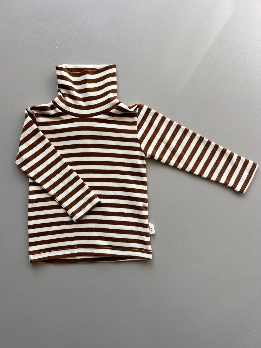 Stripped Turtle Neck Velvet Sweatshirt