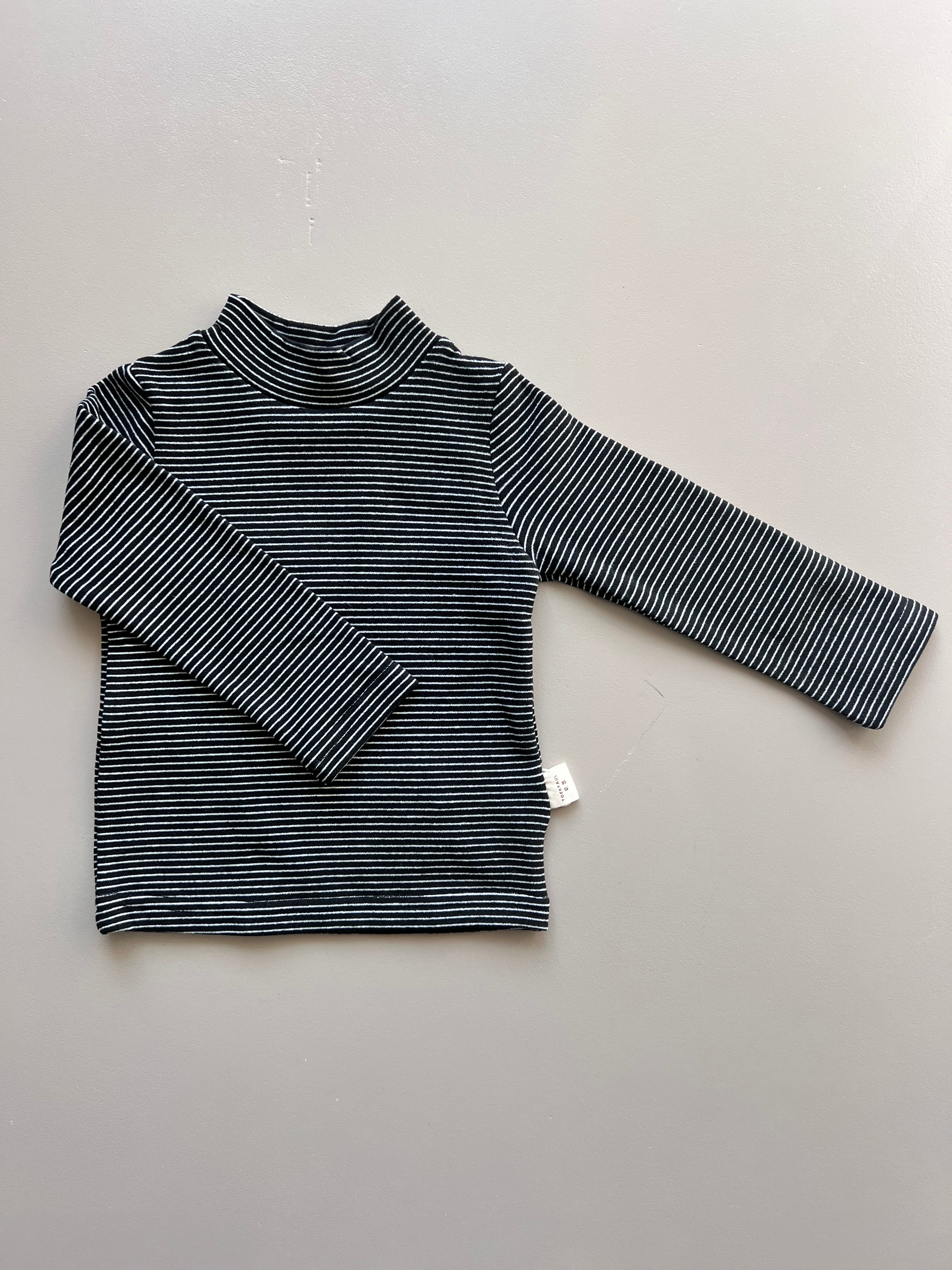 Stripped High Neck Sweatshirt