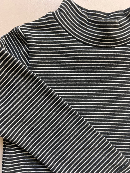 Stripped High Neck Sweatshirt