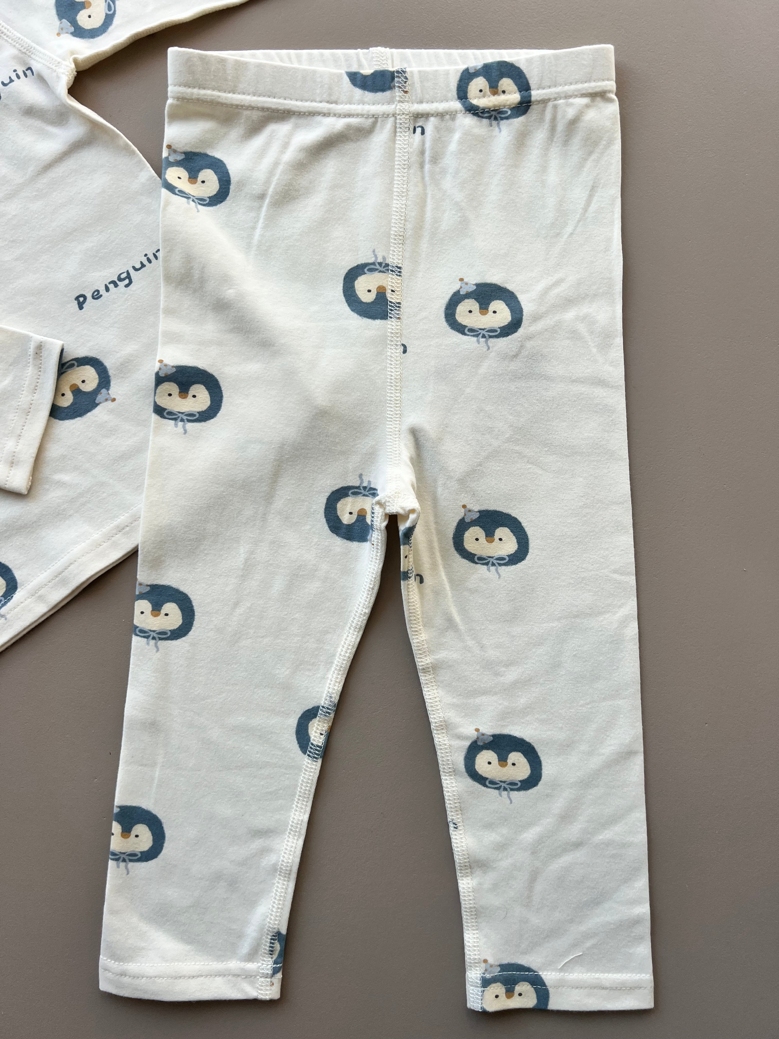 Beige Penguin Pyjama 2 Pcs Set