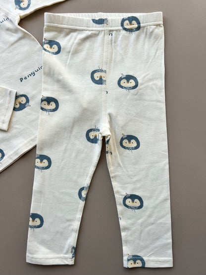Beige Penguin Pyjama 2 Pcs Set