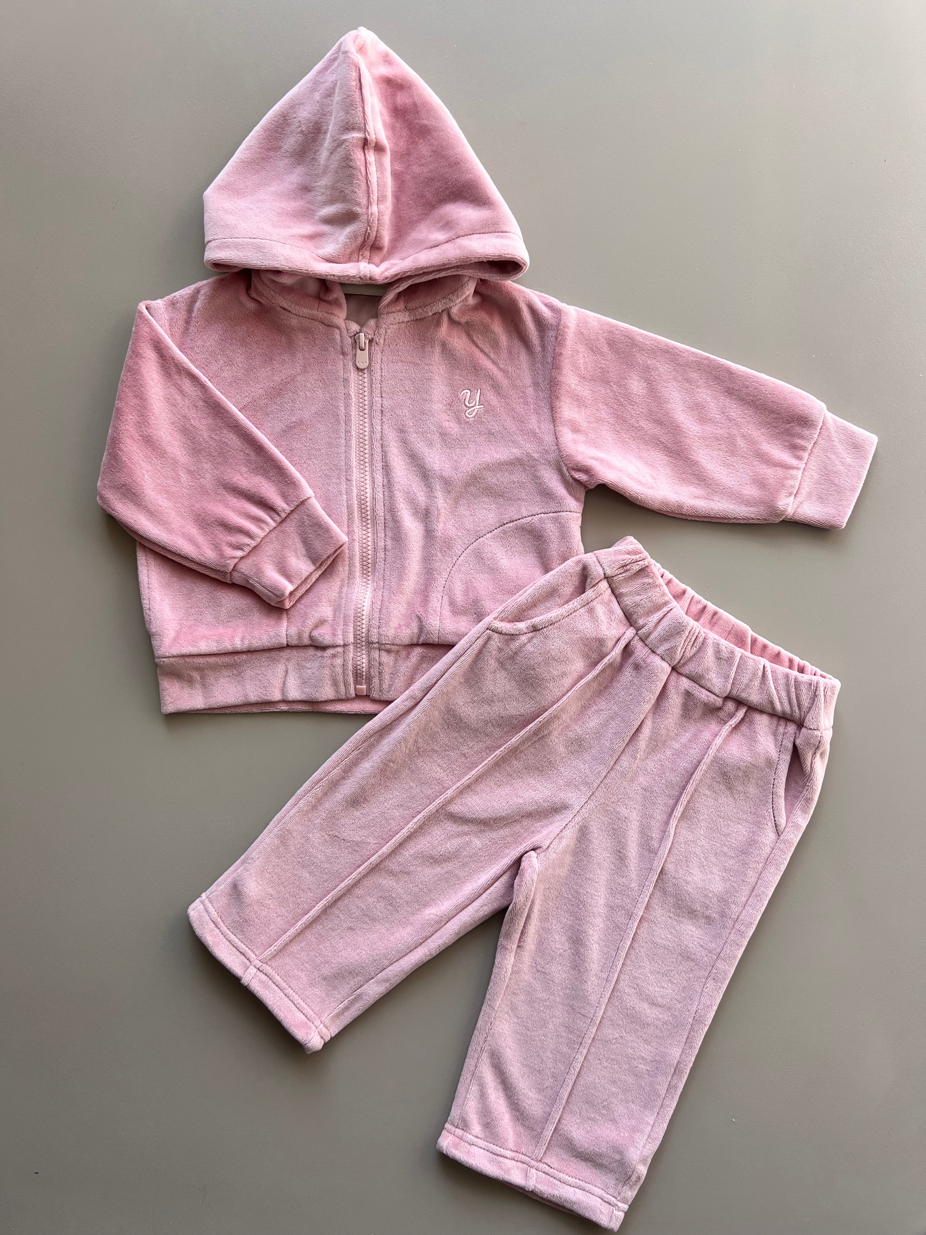 Pink Velvet Survetement 2 Pcs Set
