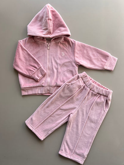 Pink Velvet Survetement 2 Pcs Set