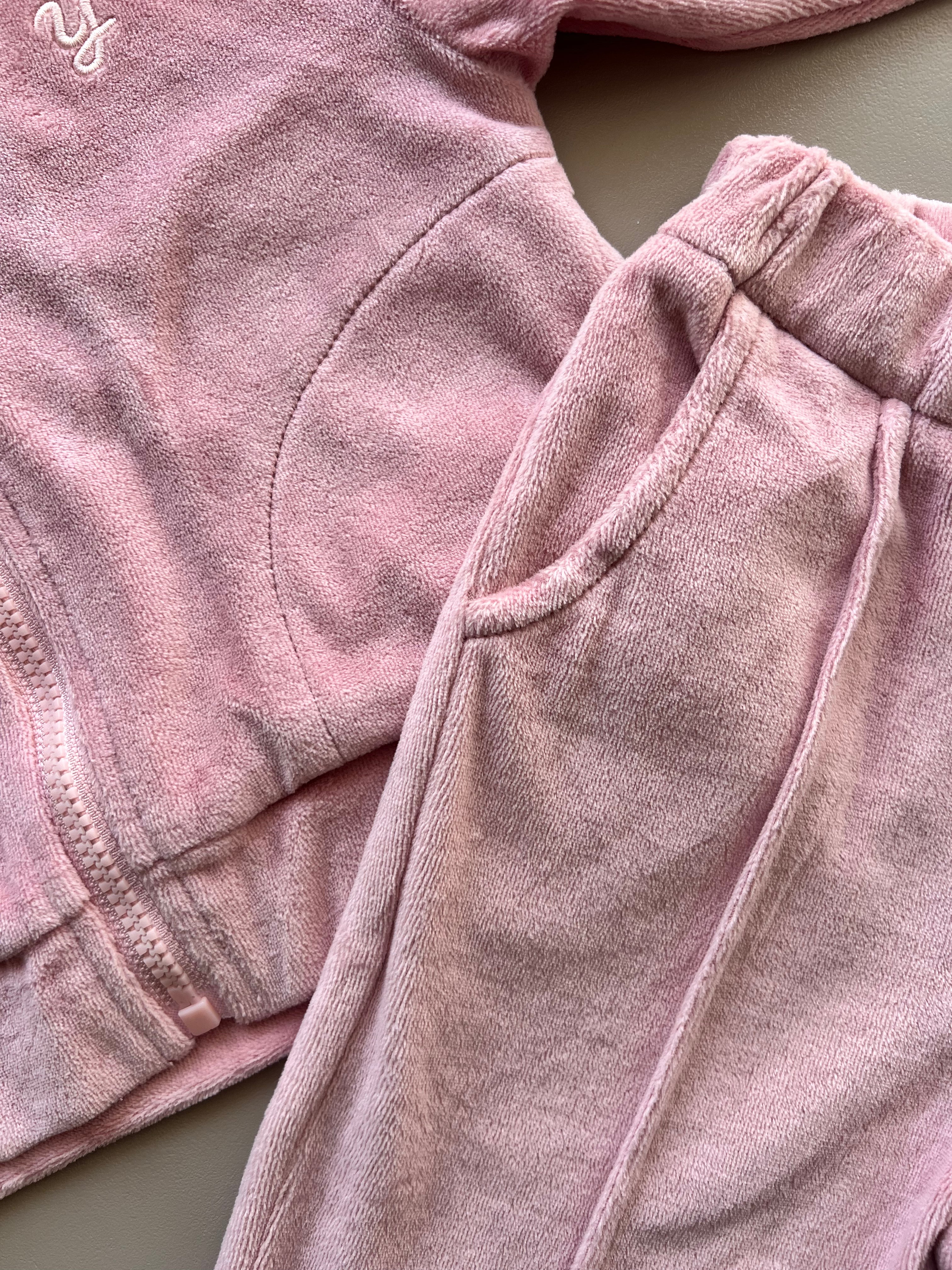 Pink Velvet Survetement 2 Pcs Set