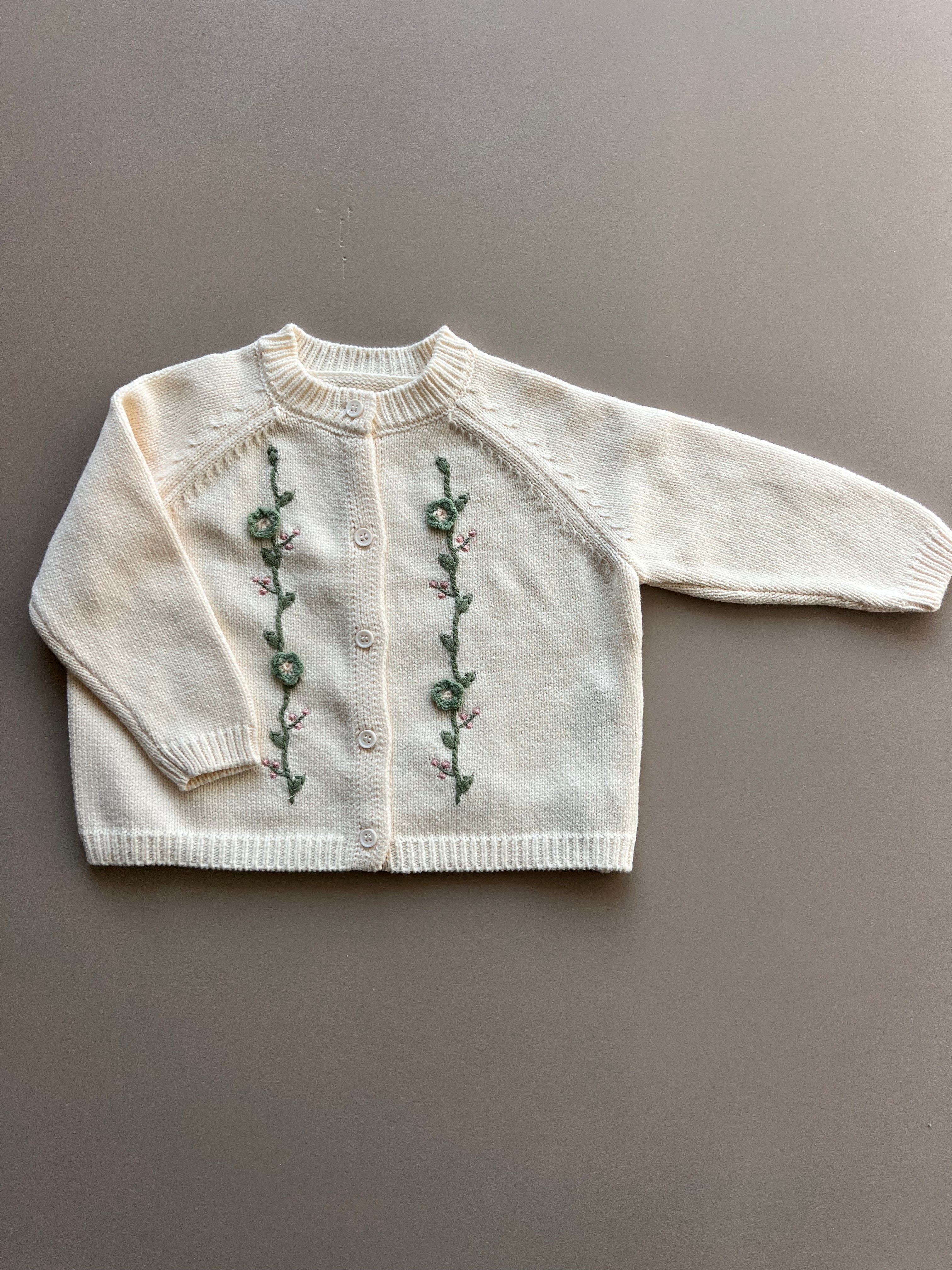 Beige Flower Sweater