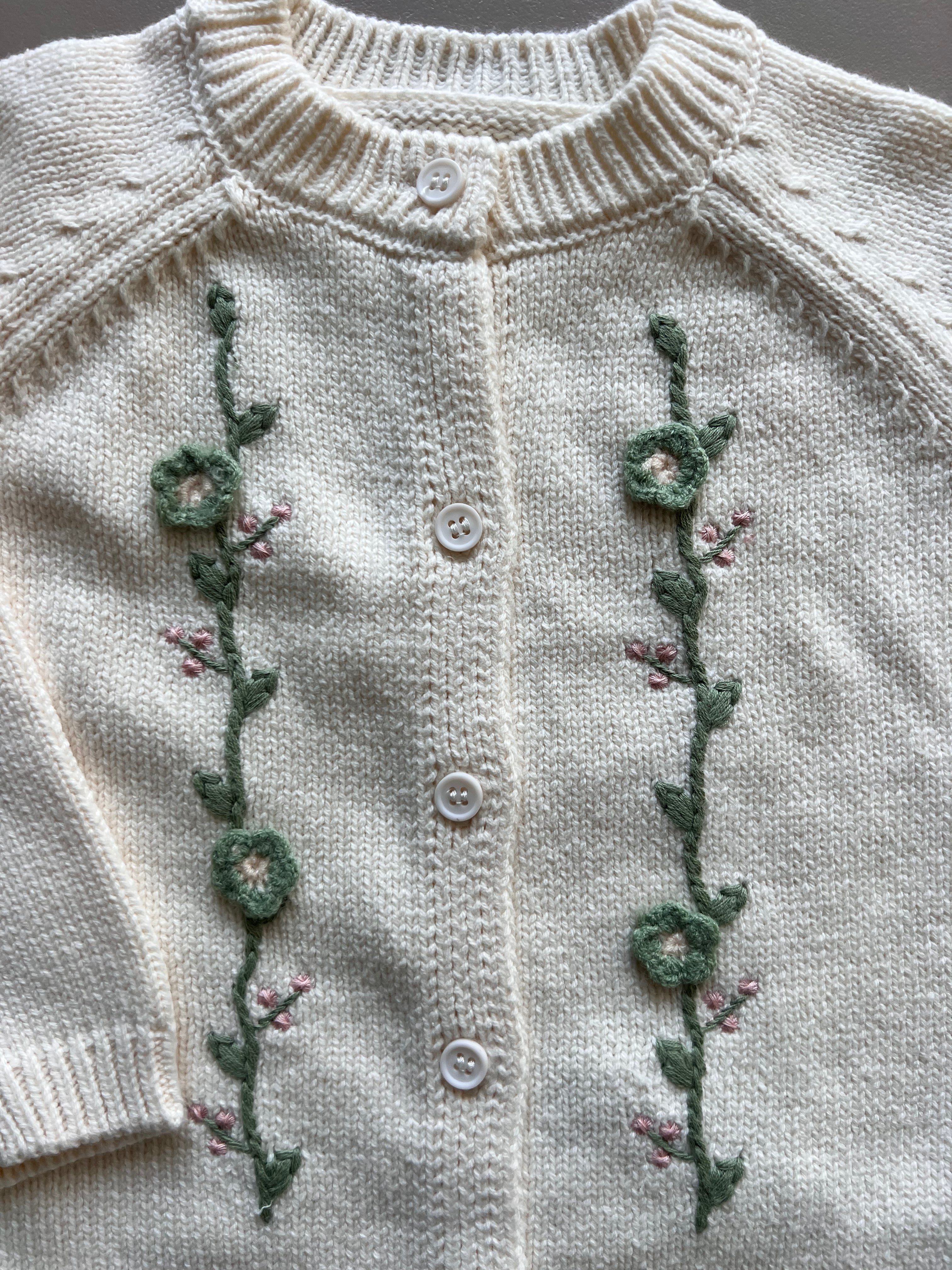 Beige Flower Sweater