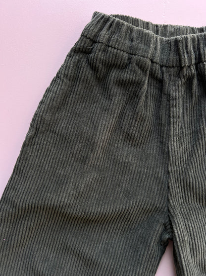 Green Ankle Fit Oversize Velvet Pants