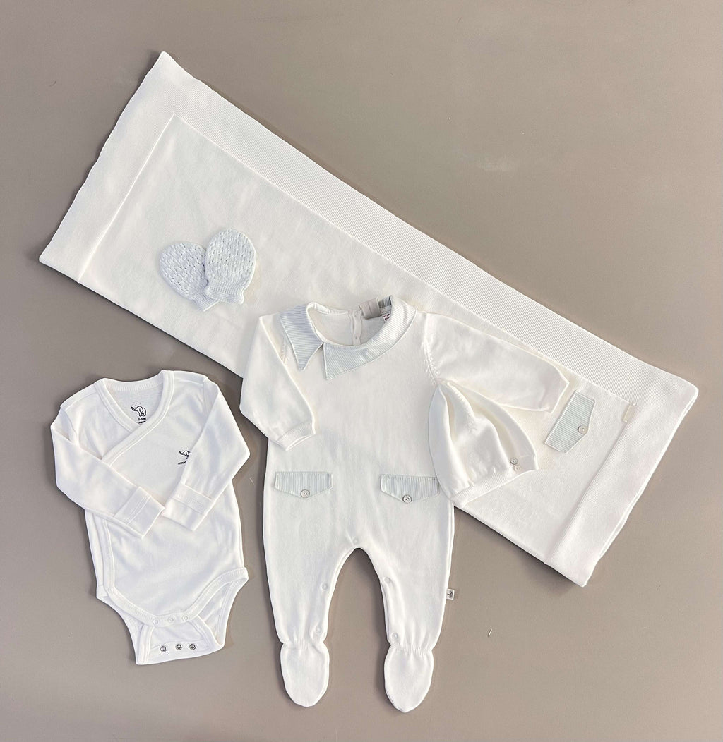 EAC Organic cotton Off- White Polo Hospital Set 5 Pcs