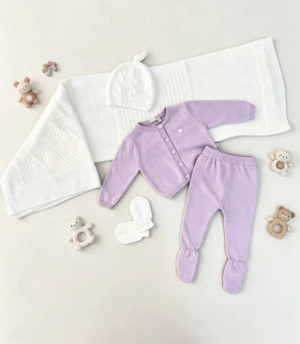 EAC Organic cotton Lila & white Hospital Set 6 Pcs