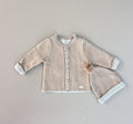 100% Cotton Knitted Beige Thick Jacket With Hat