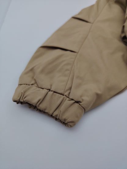 Beige Oversize Trench Coat with Hood