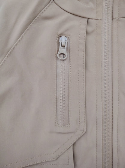 Beige Oversize Trench Coat with Hood