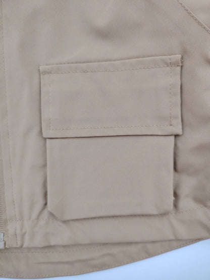 Beige Oversize Trench Coat with Hood