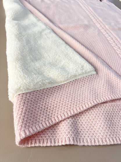 Powder Pink Thick Wool Fur Inside Blanket