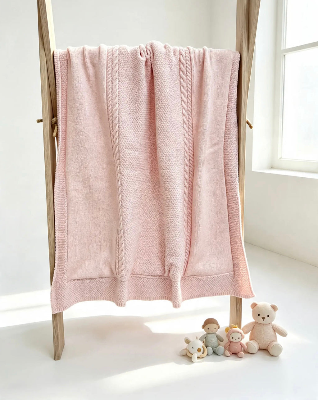 Powder Pink Thick Wool Fur Inside Blanket