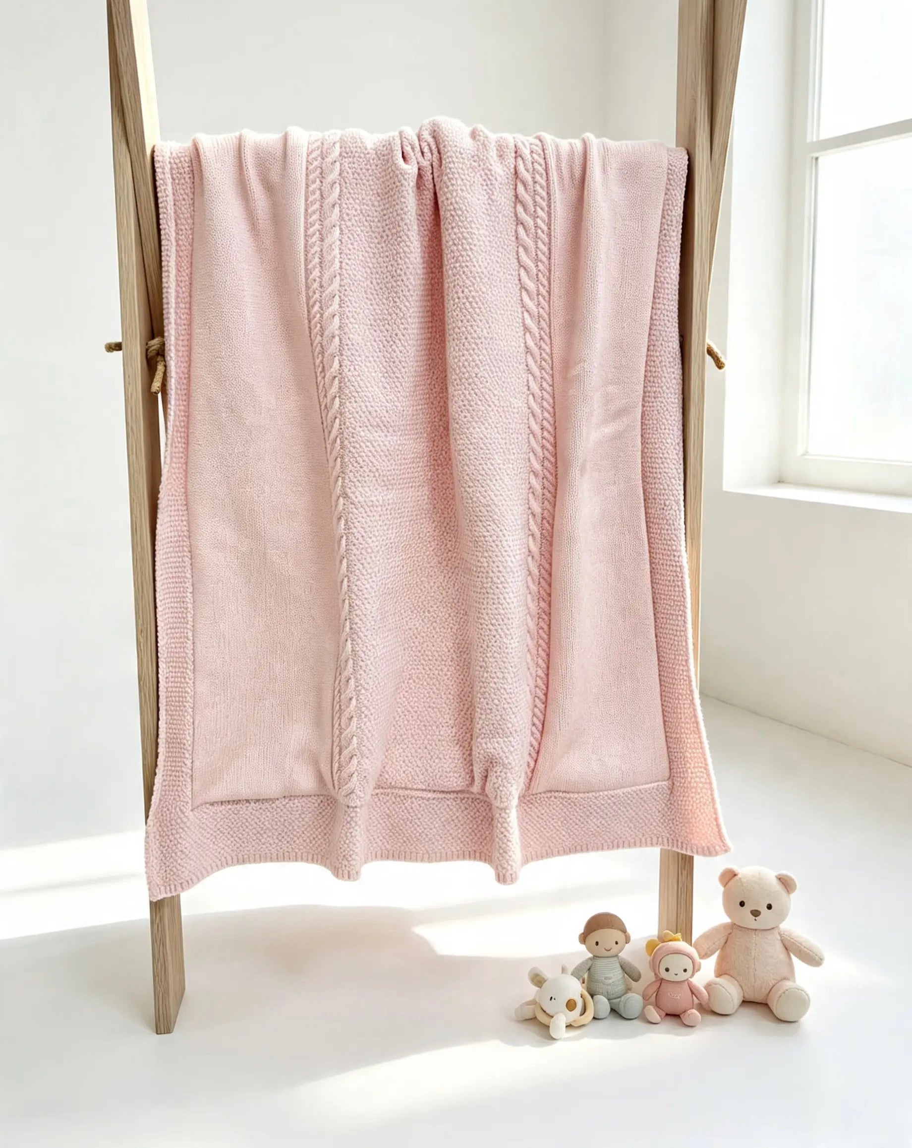Powder Pink Thick Wool Fur Inside Blanket