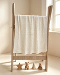 100% Off-White Knitted Cotton Blanket