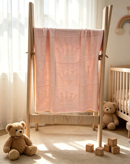 100% Pink Knitted Cotton Blanket