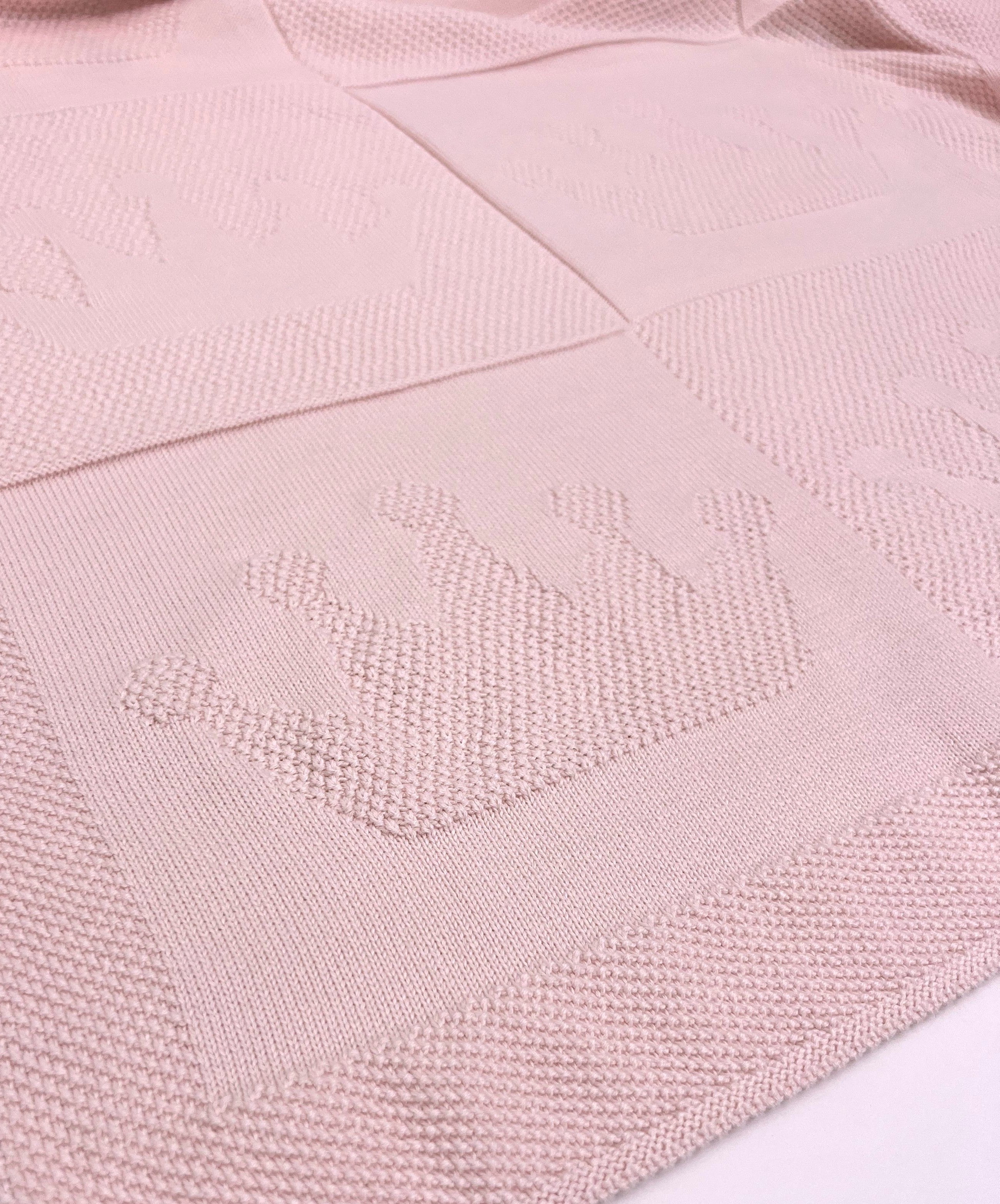 100% Pink Knitted Cotton Blanket