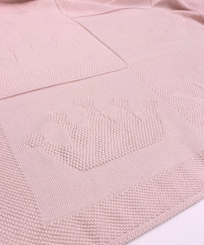 100% Pink Knitted Cotton Blanket