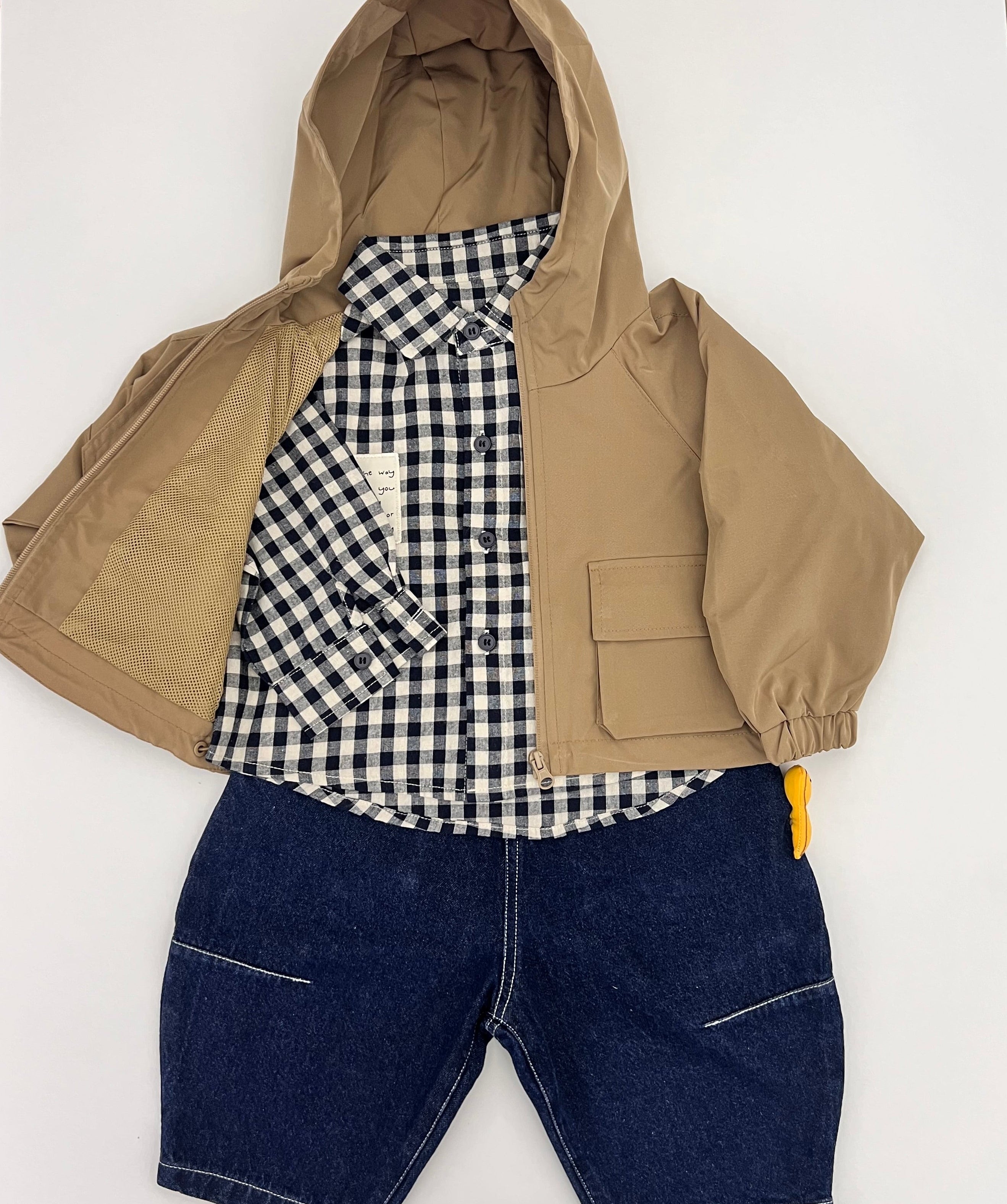 Navy & White Oversize Checked Shirt