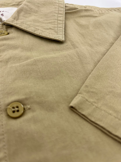 Beige Oversize Short Sleeve Shirt