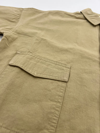 Beige Oversize Short Sleeve Shirt