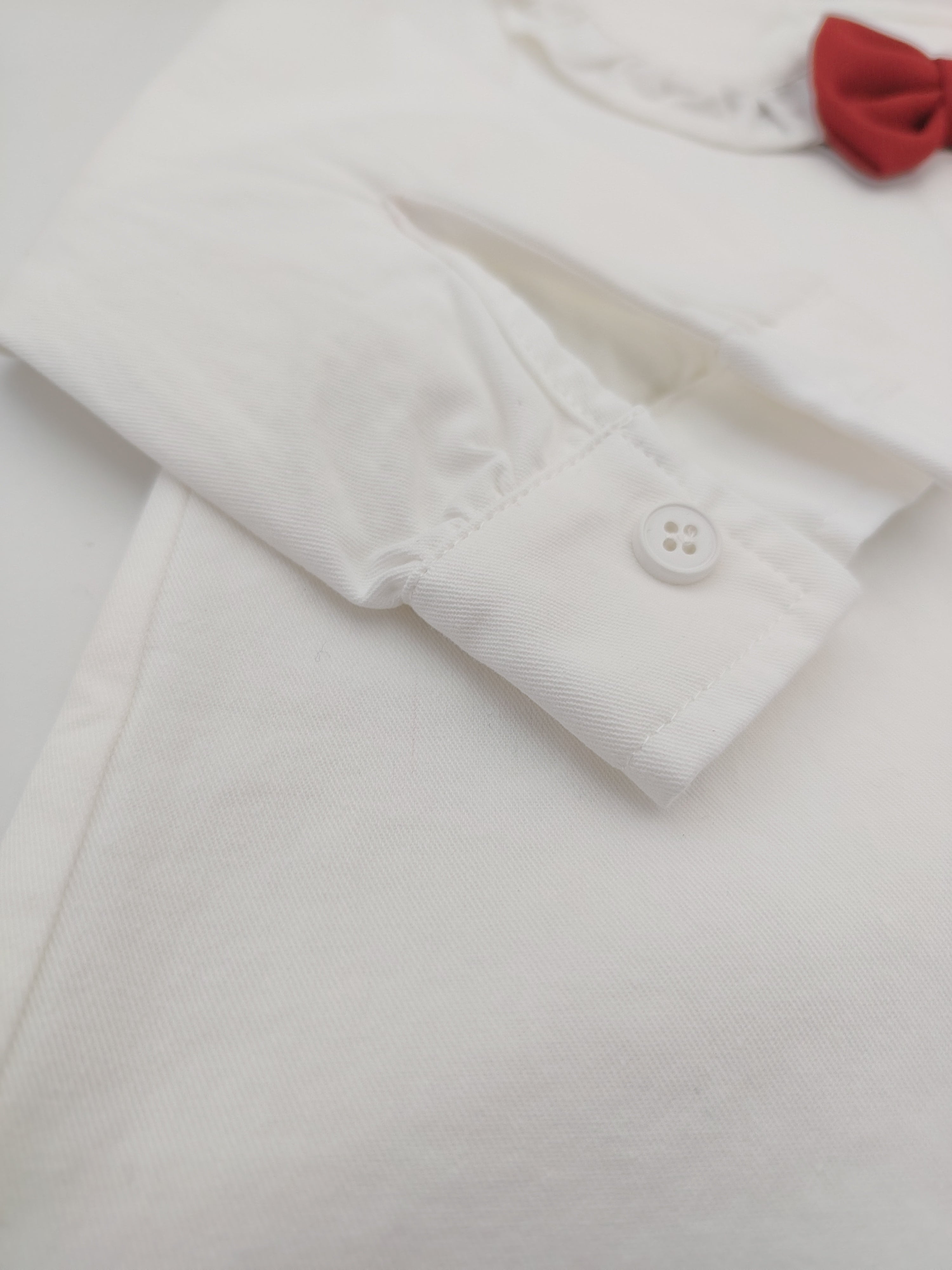 Red Noeud Papillon with Large Collar White Shirt