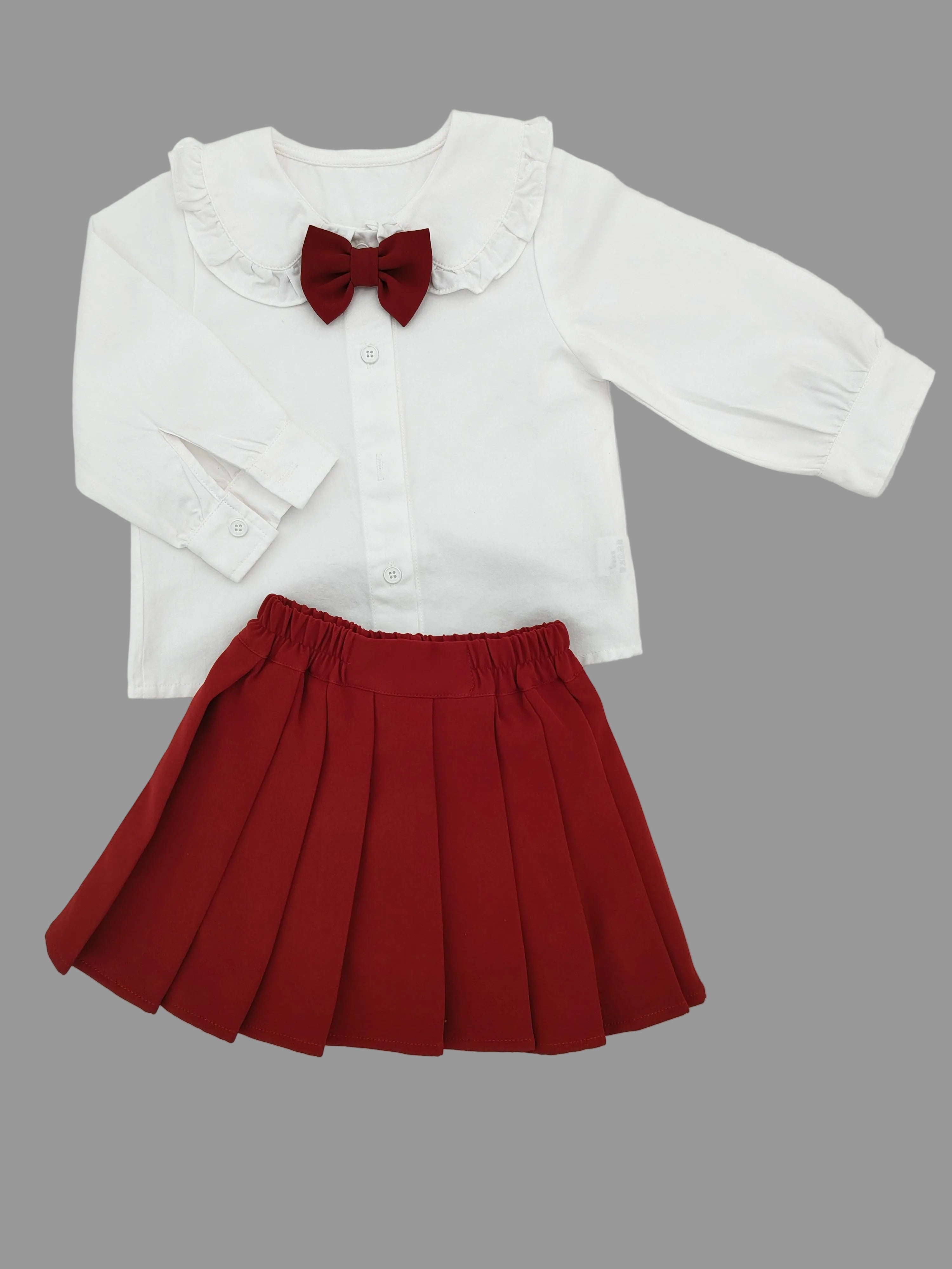 Red Noeud Papillon with Large Collar White Shirt