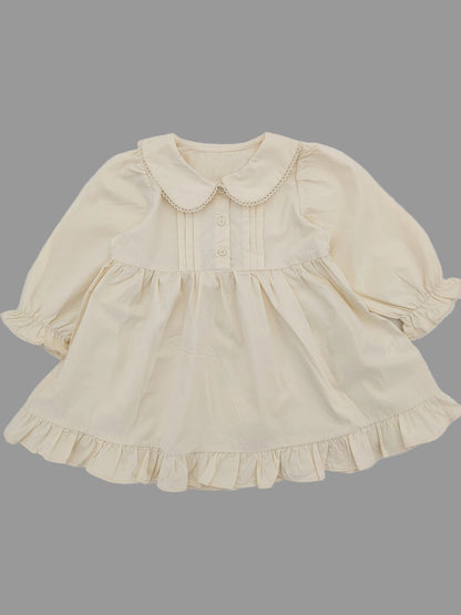 Pink Apron Off White Dress